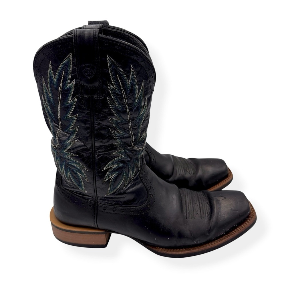 Ariat Sport Performance Western Square Toe Boots Black Leather Men's Size 11 D